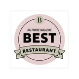 Best Restaurant Badge 2024 Window Cling