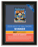 Best of Baltimore 2026 Plaque