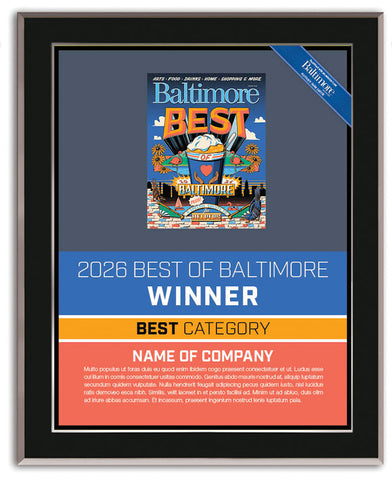 Best of Baltimore 2026 Plaque