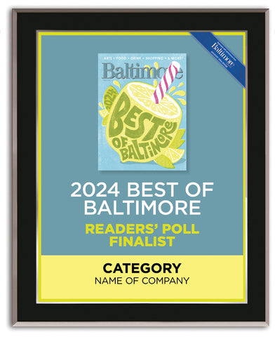 Best of Baltimore Reader's Poll 2024 Finalist Plaque