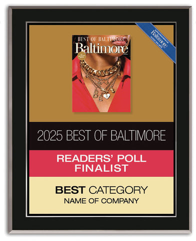Best of Baltimore Reader's Poll 2025 Finalist Plaque
