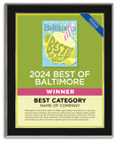 Best of Baltimore 2024 Plaque