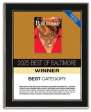 Best of Baltimore 2025 Plaque