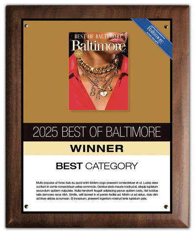 Best of Baltimore 2025 Plaque