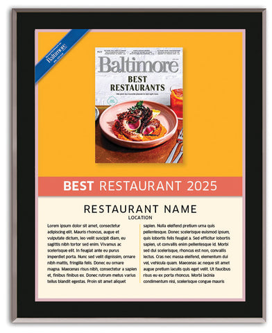 Best Restaurants 2025 Plaque