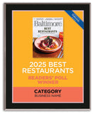 Best Restaurants Readers Poll 2025 Winners Plaque