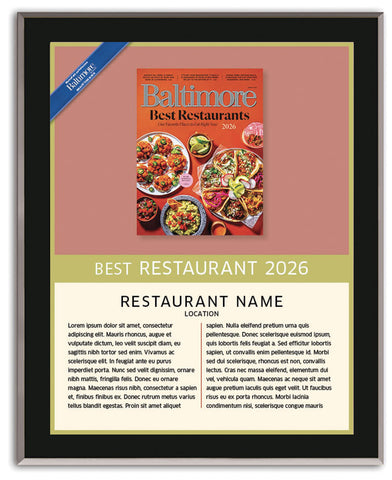 Best Restaurants 2026 Plaque