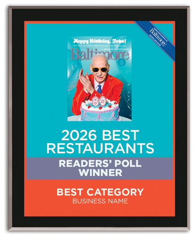 Best Restaurants Readers's Poll Winner 2026 Plaque