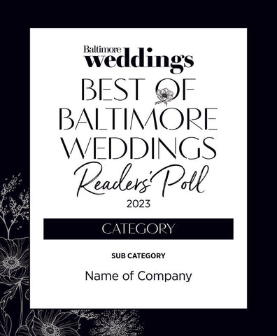Best of Baltimore Weddings Reader's Poll 2023 Plaque