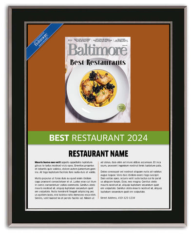 Best Restaurants 2024 Plaque