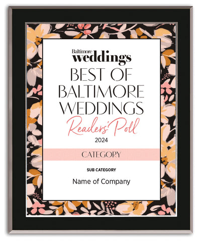 Best of Baltimore Weddings Reader's Poll 2024 Plaque