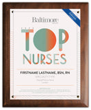 Top Nurses 2024 Plaque