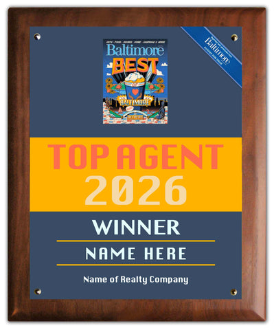 Top Agent 2026 Plaque
