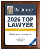 Top Lawyers 2026 Plaque