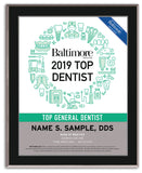 Top Dentist 2019 Plaque
