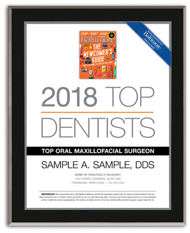 Top Dentists 2018 Plaque