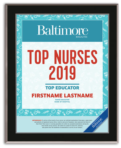 Top Nurses 2019 Plaque