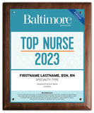 Top Nurses 2023 Plaque