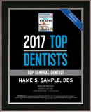 Top Dentists 2017 Plaque