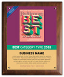 Best of Baltimore 2018 Plaque